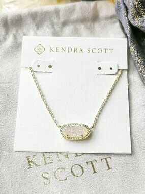 Kendra Scott Elisa Gold Drusy Necklace NEW
